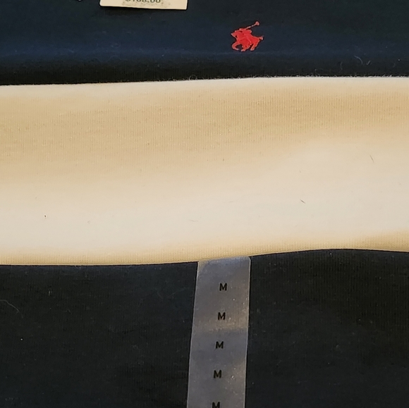 SOLD! Men’s POLO RALPH LAUREN  Crewneck Colorblock Navy Red White Sweatshirt Med - Picture 5 of 8